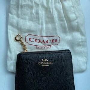 Coach Black Leather Key Holder